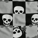 ROMWE Goth Pantalones cortos comodos de cuadros con calaveras para mujeres