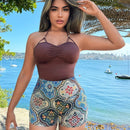SXY Pantalones Cortos De Cintura Alta De Tela De Jacquard Para Vacaciones De Verano