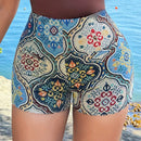 SXY Pantalones Cortos De Cintura Alta De Tela De Jacquard Para Vacaciones De Verano