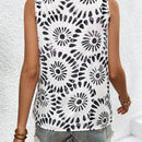 Blusa Sin Mangas De Cuello Redondo Y Estampado Para Mujer