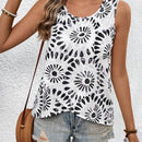 Blusa Sin Mangas De Cuello Redondo Y Estampado Para Mujer