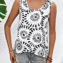 VCAY Blusa Sin Mangas De Cuello Redondo Y Estampado Para Mujer