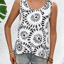 Blusa Sin Mangas De Cuello Redondo Y Estampado Para Mujer