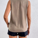 Essnce Elegante camisa brillante para mujer con cuello vuelto / cruzado