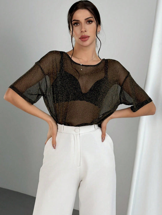 Prive Top Negro Transparente Para Proteccion Solar De Mujeres Para Usar En La Playa