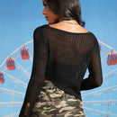 EZwear Sueter Casual Con Agujeros Y Dobladillo Irregular