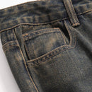 DAZY Pantalones De Mezclilla Vintage De Ajuste Holgado Lavados Con Detalles Desgastados Y Pierna Ancha