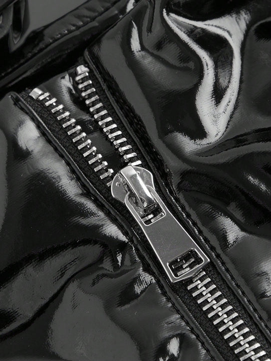 ICON Pantalones Cortos Ultra Cortos Con Parche De Rejilla Decorado Con Cadena De Cintura Baja