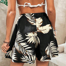 VCAY Pantalones Cortos Estampados Tropicales Con Cintura Elastica