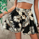 VCAY Pantalones Cortos Estampados Tropicales Con Cintura Elastica