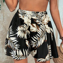 VCAY Pantalones Cortos Estampados Tropicales Con Cintura Elastica