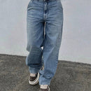 Jeans De Cintura Alta Holgados Con Piernas Anchas Y Desgastados