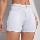 Shorts De Mezclilla Para Mujer Con Bolsillos