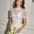 Top Transparente Con Apliques De Mariposa En 3d