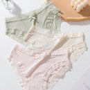 3 piezas de ropa interior femenina de triangulo de encaje de parche de unicolor