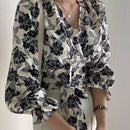 DAZY Blusa Elegante Corta Con Estampado Floral Y Lazo Al Frente Para Mujer