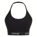 Leisure Sujetador con estampado de letra halter