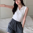DAZY Pantalones Cortos Casuales Con Cintura Con Cordon Y Rayas Laterales De Patchwork