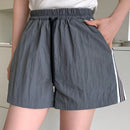 DAZY Pantalones Cortos Casuales Con Cintura Con Cordon Y Rayas Laterales De Patchwork
