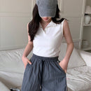 DAZY Pantalones Cortos Casuales Con Cintura Con Cordon Y Rayas Laterales De Patchwork