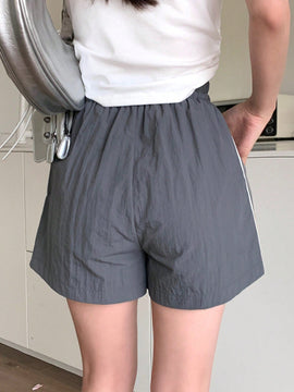 DAZY Pantalones Cortos Casuales Con Cintura Con Cordon Y Rayas Laterales De Patchwork