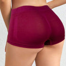 5 Piezas Calzoncillos De Mujer De Color Solido Con Angulos Planos