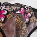 Conjunto De Sujetador Con Bordado De Mariposas Y Bragas Triangulares Para Mujeres