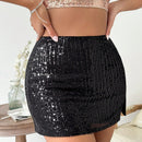 Glamour Falda Mini Con Brillo Y Abertura Alta