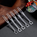100 piezas de brochetas de frutas desechables transparentes con tenedores pequeños - Envuelto individualmente, perfecto para uso en casa, fiestas y picnics, seguro para alimentos y fácil de limpiar