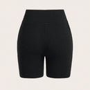 Lady Pantalones Cortos De Cintura Alta De Mujer Con Detalles De Cremallera Y Corte Ajustado Al Cuerpo