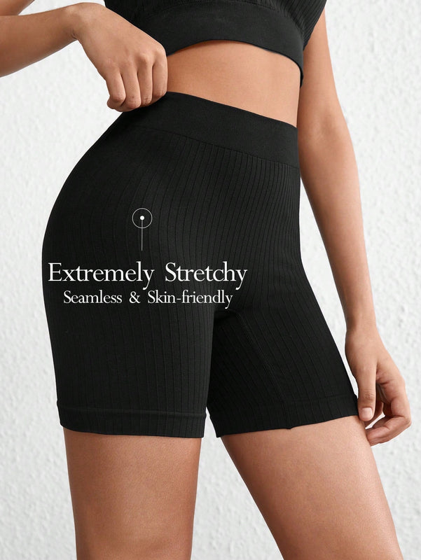 Leisure pantalones cortos de ciclismo ajustados de un solo color, transpirables y sin costuras, pantalones cortos casuales de verano