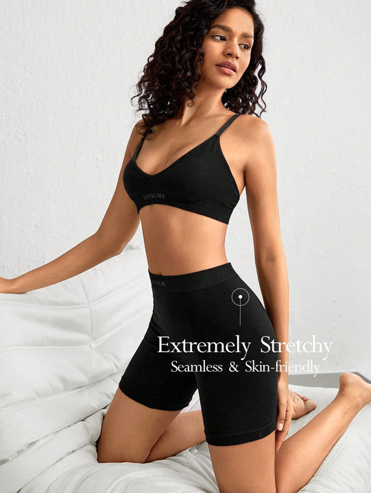 Leisure Set de lenceria con estampado de letra