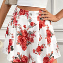 Frenchy Pantalones Cortos Con Pliegues Y Estampado De Flores Para Mujer