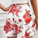 Frenchy Pantalones Cortos Con Pliegues Y Estampado De Flores Para Mujer