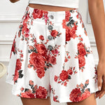 Frenchy Pantalones Cortos Con Pliegues Y Estampado De Flores Para Mujer