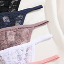 Set de 5 pantaletas de encaje floral con talle bajo sexy para mujer