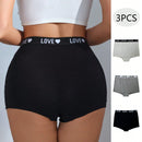 3 Piezas Boxer Briefs Adornado Con Letras, Con Banda Tejida En La Cintura