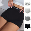 3 Piezas Boxer Briefs Adornado Con Letras, Con Banda Tejida En La Cintura