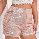 BAE Brillantes Pantalones Cortos Casuales Con Pliegues Y Banda Lateral