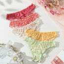 5 Piezas/set Bragas De Triangulo De Cintura Baja Vintage Y Lindas Con Red, Estampado De Frutas