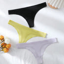 3 Piezas Tanga De Malla De Color Solido Para Mujer