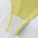 3 Piezas Tanga De Malla De Color Solido Para Mujer
