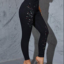 Pantalones ajustados a la tecnologia de pintura en spray para mujer con pierna estrecha