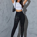 Pantalones ajustados a la tecnologia de pintura en spray para mujer con pierna estrecha