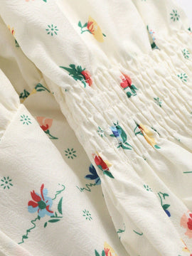 Dazy Designer Blusa Con Mangas De Hoja De Loto Y Estampado Floral Para Mujer