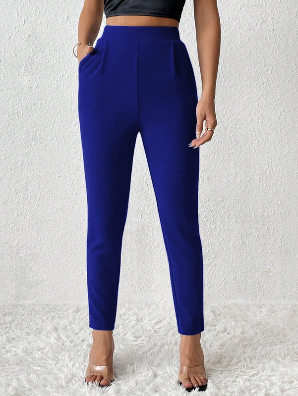 PETITE Pantalones De Mujer Solidos Con Corte Conico Para Primavera
