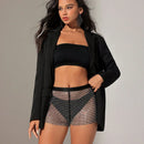 BAE Shorts Intricados Para Mujeres Decorados Con Pedreria Y Elaborados En Perspectiva