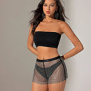 BAE Shorts Intricados Para Mujeres Decorados Con Pedreria Y Elaborados En Perspectiva