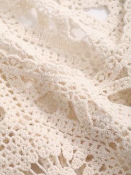 FRIFUL Chaleco De Sueter De Punto Hueco De Color Solido Para Mujer