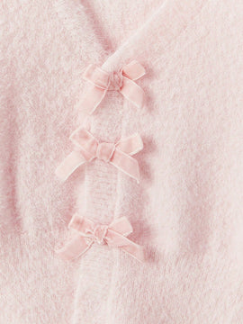 Romwe kawaii cardigan con lazo y contraste de color para mujer